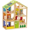 Image de Hape Maison de Poupées Toute Saison Meublée - pour Enfants 2 Ans et Plus - Idéale pour Jeux de Rôle, Communication et Échange - Jeu Amusant & Ludique - Bois Robuste avec Peinture sans Solvant