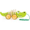 Image de Hape Crocodile Jouet en Bois - Jouet à Tirer Enfant 1 an - Motricité, Imagination & Dextérité de l'enfant - Jouet 1 an 100% Sûr - Jouet Bois Robuste avec Ficelle Facile À Saisir pour Les Enfants