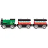 Image de Hape Jouet Train à Vapeur et Wagons - Jeu en Bois pour Enfant dès 3 Ans - Locomotive Verte avec Ses Deux Wagons Passagers 100% Bois - Compatible avec Les Circuits de Marques Traditionnelles