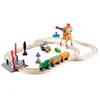 Image de Hape Jouet Ensemble Circuit Train Bois & Grue - Jouet de 34 Pièces - Circuit, Train de Marchandise, Passage à Niveau, Camion Benne - Enfant de 3 Ans & Plus - Compatible Jeux de Marque Traditionnelles