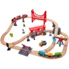 Image de Hape Jouet Circuit de Ville pour Petit Train en Bois 51 pièces - Jeu de Construction pour Enfant de 3 Ans et Plus - Jouet Compatible avec Les Circuits de Train en Bois de Marque Traditionnelles