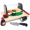 Image de Hape Set de Sushis en Bois   Jeu d’Imitation avec Plateau, Baguettes et Accessoires pour Petits Chefs