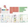 Image de Hape Coffret Artistique Alphabet et Chiffres à Tracer - Enfants de 4 Ans et Plus - pour Motricité, Écriture, Alphabet Enfant - Pochoirs avec 44 Lettres, 10 activités - Adapté aux Petites Mains