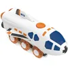 Image de Hape Jouet Locomotive Fusée Spatiale - Jeu de Train en Bois - Jouet pour Enfant dès 3 Ans - Locomotive pour Circuit Train Bois - Compatible avec Les Circuits de Marques Traditionnelles