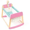 Image de Hape Lit Berceau poupée Sweet Dreams en Bois avec Fonction Bascule, couffin en Tissu Amovible et Mobile, pour poupées 40 cm