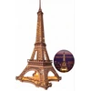 Image de Robotime Rolife Puzzle 3D en bois Tour Eiffel Nuit - 22 x 21,3 x 53 cm - 1 pièce, décoration à la maison, décoration d’étagère,Cadeaux artisanaux pour adultes et adolescents,Jouets éducatifs