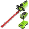 Image de Greenworks G40HT61K2, Taille-Haie à Batterie, Lames Double Action 61 cm, Coupe jusqu'à 27 mm d'Épaisseur, 3000 tr/min, Batterie 40V 2Ah et Chargeur, Garantie 3 Ans