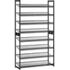 Image de SONGMICS Étagère à Chaussures à 8 Niveaux, Étagère à Chaussures Empilable, Étagère de Rangement en Métal, Planches Réglables, 30,7 x 92,5 x 163,5 cm, 32-40 Paires, Noir LMR08B