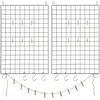 Image de SONGMICS Galerie photo, Lot de 2, Cadre photo mural, 65 x 45 cm Décoration murale, Présentoir multifonctionnel, DIY, avec Crochets, Pinces, Cordon en chanvre, Noir LPP02H