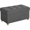 Image de SONGMICS Tabouret de Rangement, Pouf Pliable, Repose-Pieds, 38 x 76 x 40 cm, Bout de Lit Cubique avec Rangement, Charge jusqu'à 300 kg, pour Salon, Chambre, Entrée, Gris Ardoise LSF16GYZ