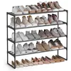 Image de SONGMICS Étagère à Chaussures 4 Niveaux, Porte-Chaussures en Métal, à l’Endroit ou à l’Envers, pour 20-25 Paires, Empilable, pour Couloir, 30 x 92 x 74 cm, Noir LSA14BK