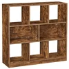 Image de VASAGLE Bibliothèque, Meuble de Rangement, Étagère, 8 Compartiments Ouverts, Utilisable à l’Horizontale, sur le Côté ou à l’Envers, 30 x 97,5 x 100 cm, pour Salon, Bureau, Marron Rustique LBC52BX