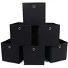 Image de SONGMICS RFB02H-3 Lot de 6 boîtes de Rangement Pliables avec Trou pour Les Doigts Noir 30 x 30 x 30 cm