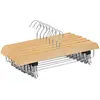 Image de SONGMICS Cintres-Pinces, pour Pantalons et Jupes, Lot de 8 en Bois Naturel, 35,5 cm CRW008-8