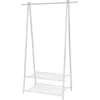 Image de SONGMICS Portant à vêtements, Penderie à vêtements, Portemanteau avec 2 étagères de rangement pour chaussures, boîte, cadre métallique, gain de place, pour chambre, entrée, bureau, Blanc HSR05W