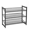 Image de SONGMICS LMR03B Étagère à Chaussures Métallique 3 Tablettes superposé Angle réglable Montage Facile pour 9 Paires, Noire, 74 x 30,7 x 62,8 cm (L x l x h), Noir