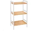 Image de SONGMICS Étagère en Bambou à 3 Niveaux, Meuble de Rangement pour Salle de Bain, Bibliothèque, 45 x 31,5 x 80 cm, pour Salon, Chambre, Balcon, Couleur Boisée et Blanc BCB73Y