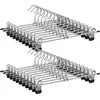 Image de SONGMICS Lot de 20 Cintres pour Pantalon, en Métal, avec 2 Pinces Amovibles, Longueur 31 cm, pour Jupe, Gain de Place, Grande Capacité de Charge, Finition Chromée, Noir et Argent CRI003-20