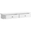 Image de SONGMICS Étagère Murale avec 2 Tiroirs, Charge 15 kg, 65 x 15 x 10 cm | Étagère Flottante, pour Couloir, Salon, Bureau, Gain de Place, Style Island, Blanc Nuage, Collection ISLAND LWS65WT