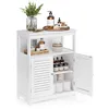 Image de VASAGLE Meuble de Salle de Bain, Meuble de Rangement, Commode, Placard, Armoire, avec Étagères Réglables, Étagère de Rangement avec 2 Portes, 30 x 60 x 80 cm, Blanc BBC40WT