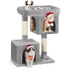 Image de Feandrea Arbre à Chat, Tour de Jeux 84 cm, L, Maison pour Chats Jusqu’à 7 kg, Grande Plate-Forme, 2 Niches, Griffoir, Gris Clair PCT61W