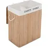 Image de Ochama x SONGMICS panier à linge pliable en bambou de 100 L avec 2 compartiments - 52 x 63 x 32 cm
