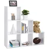 Image de VASAGLE Bibliothèque, Étagère Escalier, Cloison Séparateur, Meuble de Rangement, 6 Compartiments, pour bureau, salon, chambre, Blanc LBC63WT