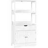 Image de VASAGLE Meuble de Rangement de Salle de Bain, Armoire Haute, Bibliothèque, avec 2 Compartiments Ouverts, 1 Tiroir et 1 Placard, 32,5 x 60 x 122 cm, pour Salon, Cuisine, Bureau, Blanc BBC64WT