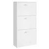 Image de VASAGLE CUSTOS Collection - Meuble à Chaussures à 3 Abattants, Placard de Rangement à 3 Niveaux, 3 Compartiments, pour Entrée, Salon, Chambre, Blanc LBC03WTV3