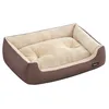 Image de Feandrea Panier pour Chiens, Canapé-Lit pour Animaux, Coussin Amovible et Réversible, Bords Surélevés, Fond Antidérapant, Taille L, 85 x 65 x 21 cm, Marron Café et Beige Sable PGW04Z