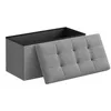 Image de SONGMICS Mazie Collection - Banc de Rangement, Repose-Pieds Pliable de 76 cm, Bout de Lit, Montage Facile, pour Salon, Chambre, Entrée, Gris Clair LSF47G