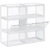 Image de SONGMICS Boîtes à Chaussures, Lot de 6, Coffre de Rangement, Empilable, avec Porte, en Plastique, Pointure jusqu’à 46, 36 x 28 x 22 cm, Transparent LSP06CW