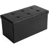 Image de SONGMICS Banc de Rangement Pliable 80L, Coffre, Tabouret, Repose-pieds, Bout de Lit, Charge Statique Maximale 300 kg, Revêtement en PVC, Rembourré, Noir LSF105