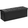 Image de SONGMICS Banc de Rangement, Bout de Lit, Siège, Coffre, Volume 120L, Capacité de Charge 300 kg, Surface en PVC, Pembourré, pour Salon, Chambre, Entrée, Noir LSF701