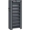 Image de SONGMICS Étagère à Chaussures en Tissu à 10 Niveaux, Meuble de Rangement 28 x 58 x 160 cm, avec Housse de Protection, Chaussures de Sport, Talons Hauts, Pantoufles, Cadre en Métal, Gris RXJ10G
