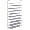 Image de SONGMICS Étagère à Chaussures de 10 Niveaux, Organiseur à Chaussures, pour 50 Paires de Chaussures, pour Salon, Vestiaire, Entrée, Tissu Non tissé, 100 x 29 x 175 cm, Gris LSR10G