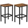 Image de VASAGLE Lot de 2 Chaises de Bar, Tabourets Hauts, sièges, pour Cuisine, Salle à Manger, Salon, Style Industriel, Marron Rustique et Noir LBC65X
