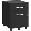 Image de VASAGLE Caisson de Bureau à roulettes, Verrouillable, avec 2 Tiroirs, 5 roulettes, Barre de Suspension Réglables, pour Dossiers Suspendus au Format A4, Noir d'encre LCD22BV1