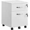 Image de VASAGLE Caisson de Bureau à roulettes, Verrouillable, avec 2 Tiroirs, 5 roulettes, Barre de Suspension Réglables, pour Dossiers Suspendus au Format A4, Blanc Nuage LCD22WV1