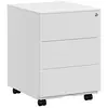 Image de SONGMICS Caisson de Bureau, Meuble de Bureau, Casier sur roulettes, Métallique, pour Imprimante, Verrouillable, 3 Tiroirs, Prémonté, Télétravail, 45 x 39 x 54 cm, Blanc Mat OFC63WT