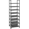 Image de SONGMICS Étagère Chaussure à 8 Niveaux, Range-chaussure, Porte-chaussure, Meuble de Rangement, 28 x 46 x 145 cm, Cadre en Métal, en Tissu Non-tissé, pour Entrée, Chambre, Noir LSR24BK
