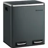 Image de SONGMICS Poubelle Cuisine, 2 x 15L, Poubelle Tri, avec Pédale, 2 Compartiments, 15 Sacs Poubelles, Seaux Intérieurs, Couvercles en Douceur, en Acier, Gris Verdâtre LTB30GS