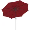 Image de SONGMICS Parasol de Jardin 300 cm, Protection Solaire UPF 50+, Ombrelle, Inclinaison 30°, avec Manivelle, pour Terrasse, Balcon, Piscine, sans Socle, Rouge GPU30RD