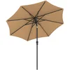 Image de SONGMICS Parasol de Jardin 300 cm, Protection Solaire UPF 50+, Ombrelle, Inclinaison 30°, avec Manivelle, pour Terrasse, Balcon, Piscine, sans Socle, Taupe GPU30BRV1