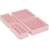 Image de SONGMICS Lot de 4 Séparateurs de Tiroirs, Organiseur de Sous-vêtements Pliables, pour Soutiens-gorge, Culottes, Chaussettes et Cravates, Boîtes de Rangement en Tissu pour Armoires, Rose RUS04PK