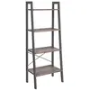 Image de VASAGLE Meuble de Rangement, Étagère Rangement 4 Niveaux, Bibliothèque, pour Salon, Chambre, Cuisine, Bureau, Style Industriel, Cadre en Acier, Grège et Gris LLS44MG, 56 x 34 x 137.5 cm