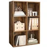 Image de VASAGLE Bibliothèque, Étagère, Meuble de Rangement avec 6 Compartiments, Étagère sur Pied, Bibliothèque Cubique, pour Salon, Bureau, Salle à Manger, Marron Rustique LBC203BX