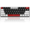 Image de MageGee STAR 61 clavier de jeu filaire 60 %, disposition QWERTY US, compact avec rétroéclairage LED bleu, câble USB Type-C détachable, portable, pleine taille, anti-ghosting - style Gris et interrupteur Noir/Rouge
