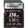 Image de Essential Carte mémoire SDXC UHS-II V90 300 Mo/s 256 Go Qualité cinéma 8K UHD jusqu'à 260 Mo/s Vitesse d'écriture, 300 Mo/s en lecture UHS-II, Classe 10, U3, V90 Carte mémoire SD pour appareil photo