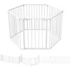 Image de VOUNOT® Barrière de Sécurité Enfant Barrière de Protection Cheminée Pliable Parc Enclos Multi-Fonction sans Perçage Barrière Chien 6 Panneaux Pré-assemblé 3.75M Blanc